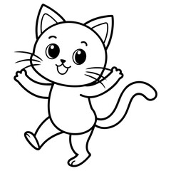 cute carton cat vector coloring book illustration (8)