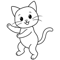 cute carton cat vector coloring book illustration (13)