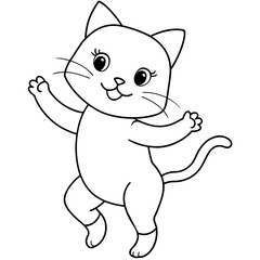 cute carton cat vector coloring book illustration (14)