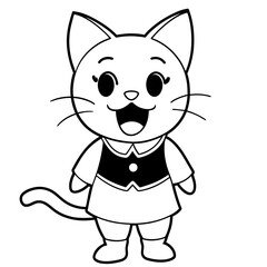 cute carton cat vector coloring book illustration (15)