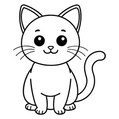 cute carton cat vector coloring book illustration (25)