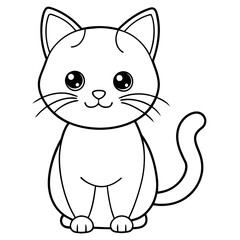 cute carton cat vector coloring book illustration (24)