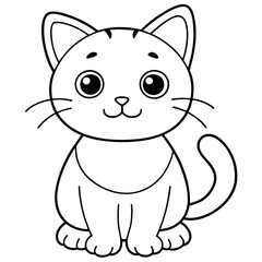 Obraz premium cute carton cat vector coloring book illustration (26)