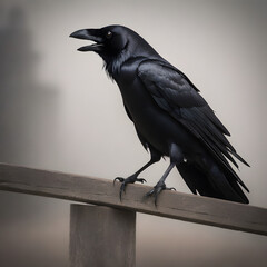 raven on a fence