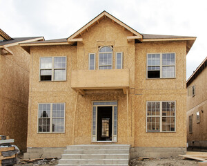 multi floor residential frame construction lumber and sheathing