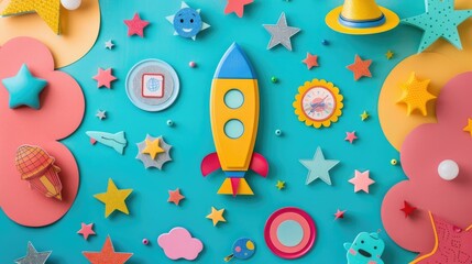 Personalized Achievement Board with Celestial Stickers and Badges for Completed Milestones