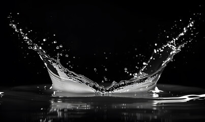 Splashing water on a black background. water splash refreshing black background