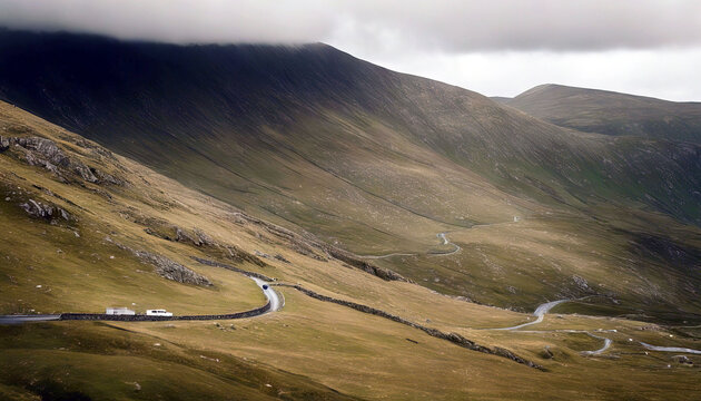 'road Peninsula coast County situated The ngle mountain side other Town It Ireland Pass crosses highest Kerry that peninsula pass Conor ngle Water Sky Summer Travel Nature Landscape Road Clouds Cloud'