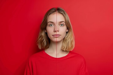 Fototapeta premium Bone density transformation depicted in mature skincare routines, showcasing aging division and firmness in skin health.