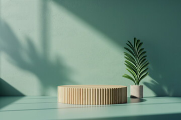 podium for display product. Background for cosmetic product branding, identity and packaging.  Product placement mockup design background. 