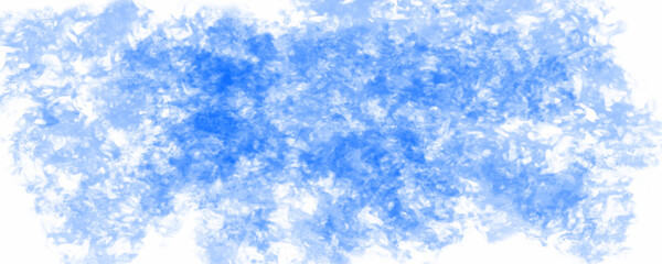 Obraz premium Abstract light blue smokey grunge painted dust particle splash on white background. Blue watercolor background painting on paper. Beautiful grungy blue gradient watercolor artistic