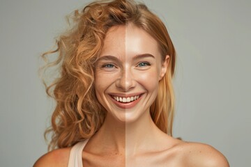 Therapy and portrayal in aging blend bleach and composites, fostering skin care routines that split life's screen visually.