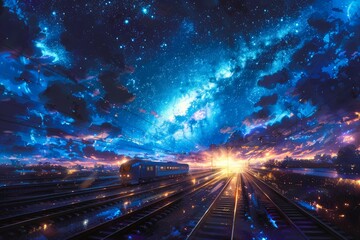 Obraz premium space station in the night