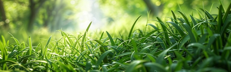 A background of green fresh grass