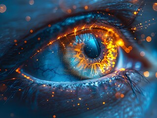 Biometric Iris Scanning for High Tech Digital ID Verification with Holographic Enhancements