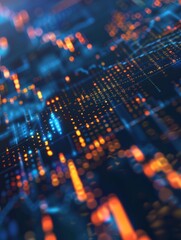 Closeup stock market data chart visualization. Generative AI technology. hyper realistic 