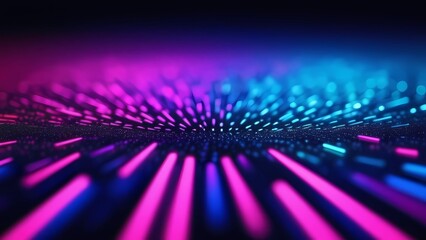 Pink and blue neon sparkles on black background