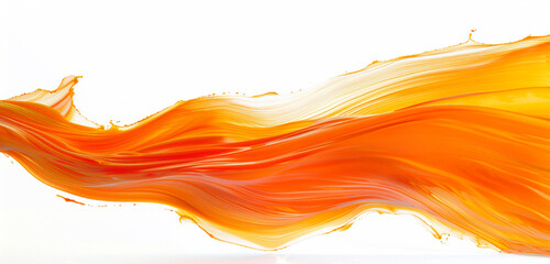 Autumn orange wave flow, warm and inviting autumn orange wave isolated on white.