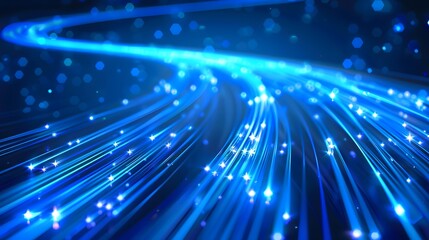 Blue light streak, fiber optic, speed line, futuristic background for 5g or 6g technology wireless data transmission, high-speed internet in abstract. internet network concept. vector design.