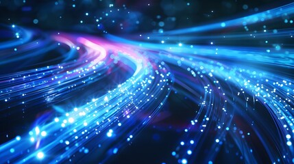 Obraz premium Blue light streak, fiber optic, speed line, futuristic background for 5g or 6g technology wireless data transmission, high-speed internet in abstract. internet network concept. vector design.
