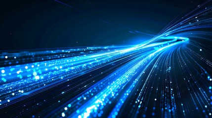 Blue light streak, fiber optic, speed line, futuristic background for 5g or 6g technology wireless data transmission, high-speed internet in abstract. internet network concept. vector design.