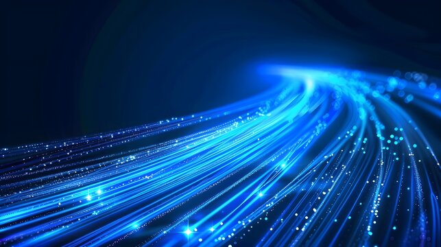 Blue light streak, fiber optic, speed line, futuristic background for 5g or 6g technology wireless data transmission, high-speed internet in abstract. internet network concept. vector design.