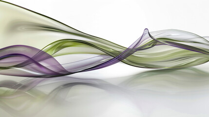 A gentle wave of amethyst and olive green, gracefully set against a stark white backdrop, captured with the clarity of an HD camera.