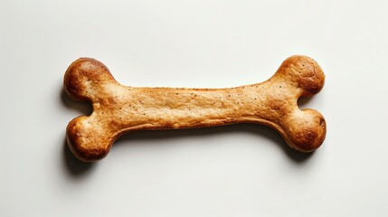 A single large dog bone-shaped biscuit centered on a white background, with a detailed texture.
