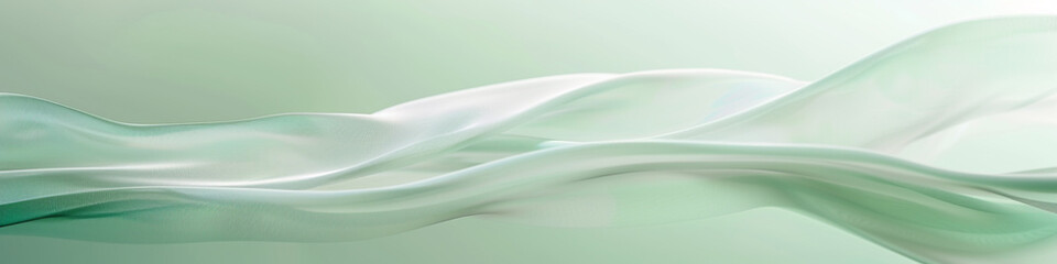 Obraz premium A pale mint wave, cool and refreshing, moves softly over a mint background, representing freshness and clarity.