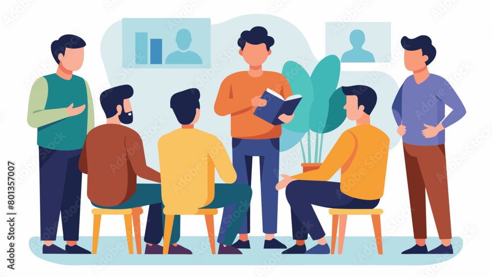 Poster a workshop where men share their vulnerabilities and support each other without judgment..
