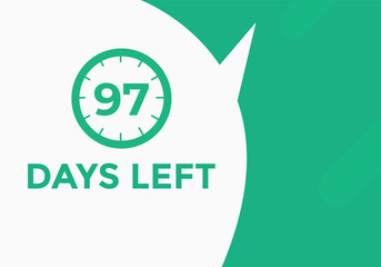 97 days to go countdown template. 97 day Countdown left days banner design. 97 Days left countdown timer
