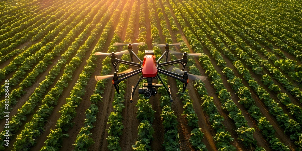 Aufkleber drone assists farmers in optimizing crop yields through advanced satellite imagery and precision tec