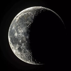 3d model render of crescent moon