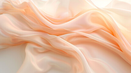 A soft peach wave, tender and inviting, undulating elegantly over a white canvas, depicted in a breathtakingly clear high-definition image.
