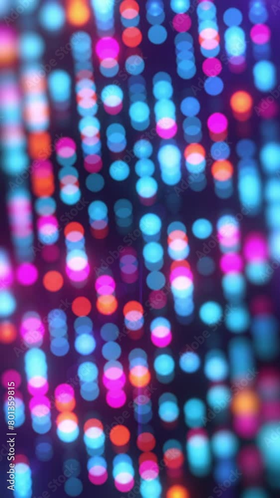 Wall mural abstract colorful bokeh dots vj background, 4k seamless loop
