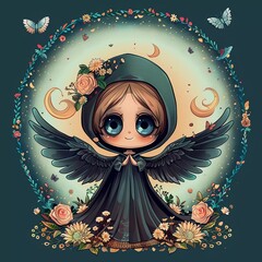cute angel of death illustration