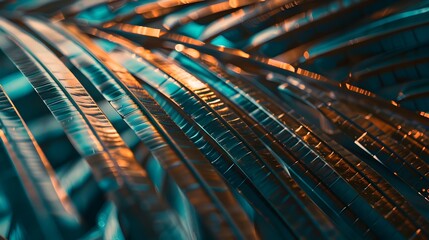 Obraz premium Mesmerizing abstract digital art with luminous prismatic patterns and swirling intricately intertwining lines of vibrant neon like colors against a