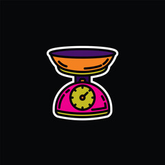 Original vector illustration. The contour icon of the scales.