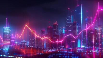 A digital painting of a cyberpunk city at night