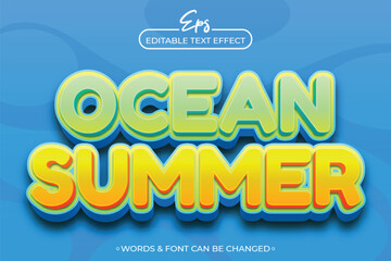 Ocean summer editable text effect template