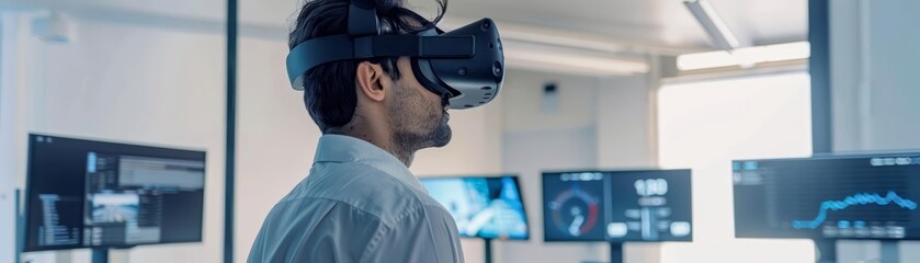 Virtual reality setups simulate professional service environments, offering training and development using immersive hitech concepts