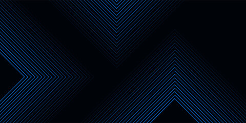 Blue and black vector abstract modern futuristic 3D line banner with shapes