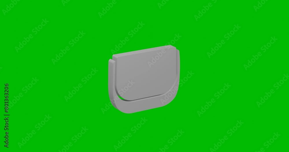 Poster animation of rotation of a white ladies handbag symbol with shadow. simple and complex rotation. sea