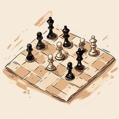 minimalistic chess board setup