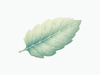 one leaf, solid background