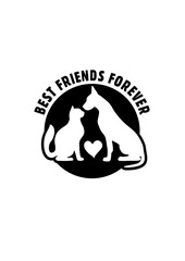 Cat and dog are best friends forever