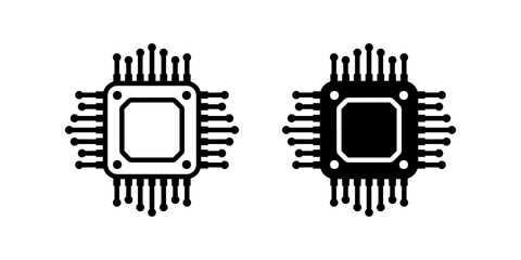 Cpu icon set. Processor sign. for mobile concept and web design. vector illustration