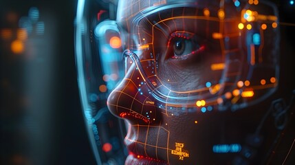 Fototapeta premium Futuristic Medical X Ray Holographic Technology Interface for Advanced Healthcare Diagnostics and Analysis