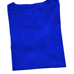 A blank Folded View Gorgeous Female T Shirt MockUp In Marine Blue Color, to shows your designs as a graphic design professional.