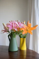 Pink and orange flowers 